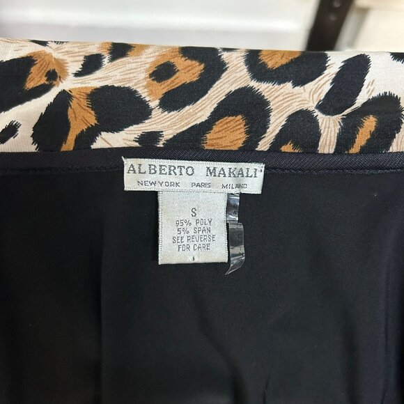 Alberto Makali Leopard Print Light Jacket, Size Small, Zip Front & Tie String - Picture 3 of 5